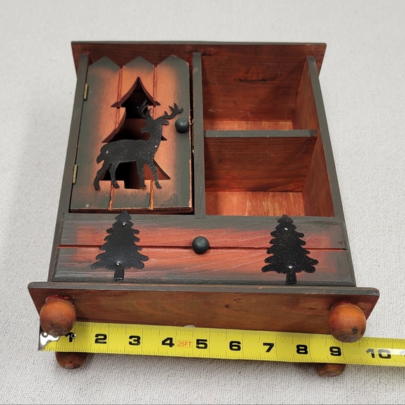 Deer and Pine Trees Cottage Cabinet - Picture 6 of 8